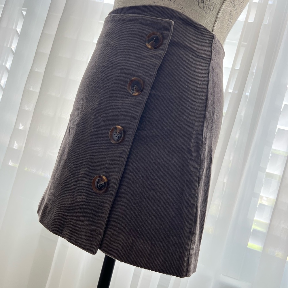 Altar’d State Mini gray corduroy wrap mini skirt